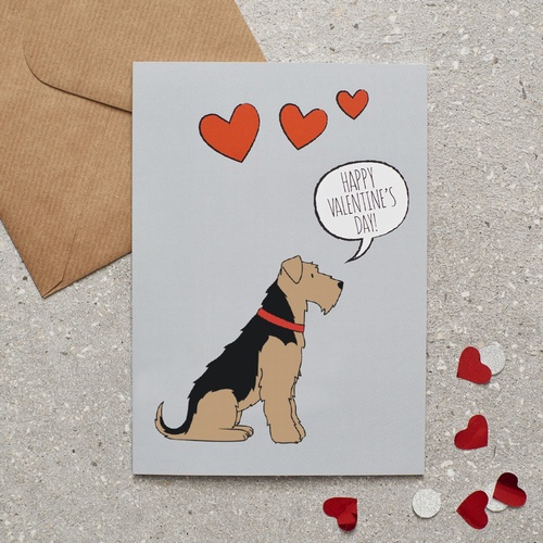 Airedale / Lakeland / Welsh Terrier Valentine's Day Card