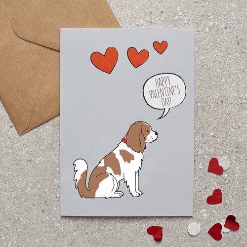 Cavalier King Charles Spaniel Valentine's Day Card