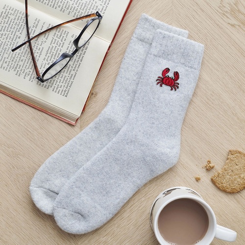 Coastal Crab Wool Socks