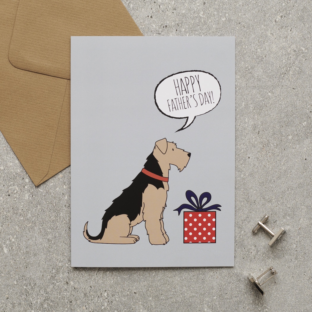 AIREDALE / LAKELAND / WELSH TERRIER FATHER'S DAY CARD