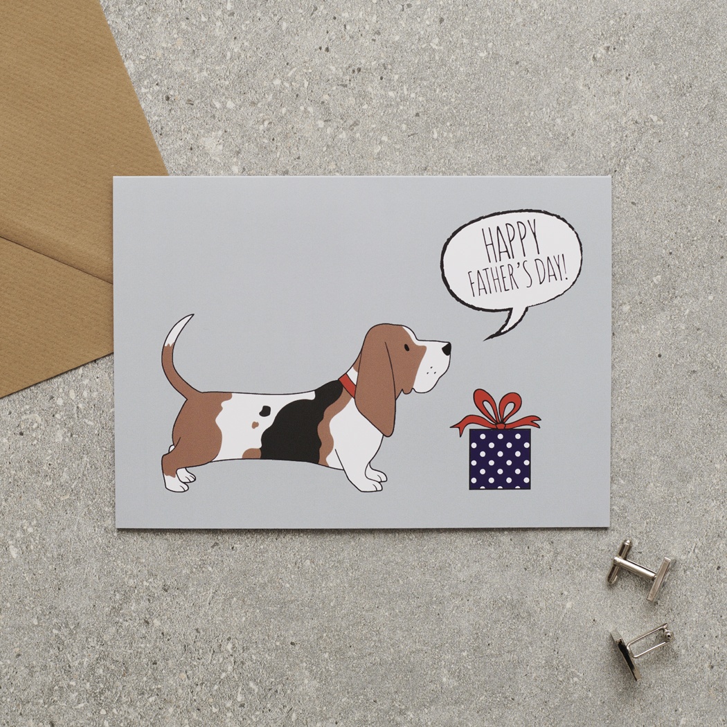 Basset Hound Father's Day Card