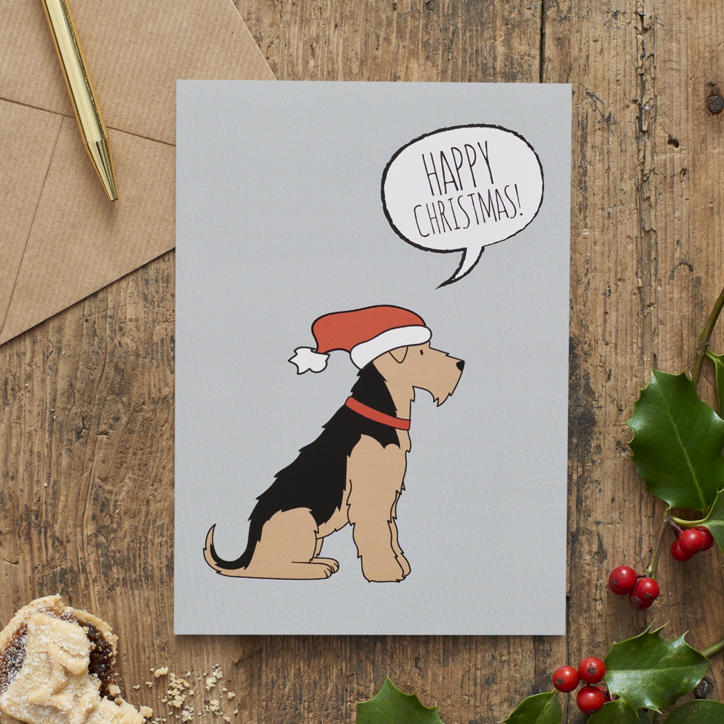 Airedale / Lakeland / Welsh Terrier Christmas Card