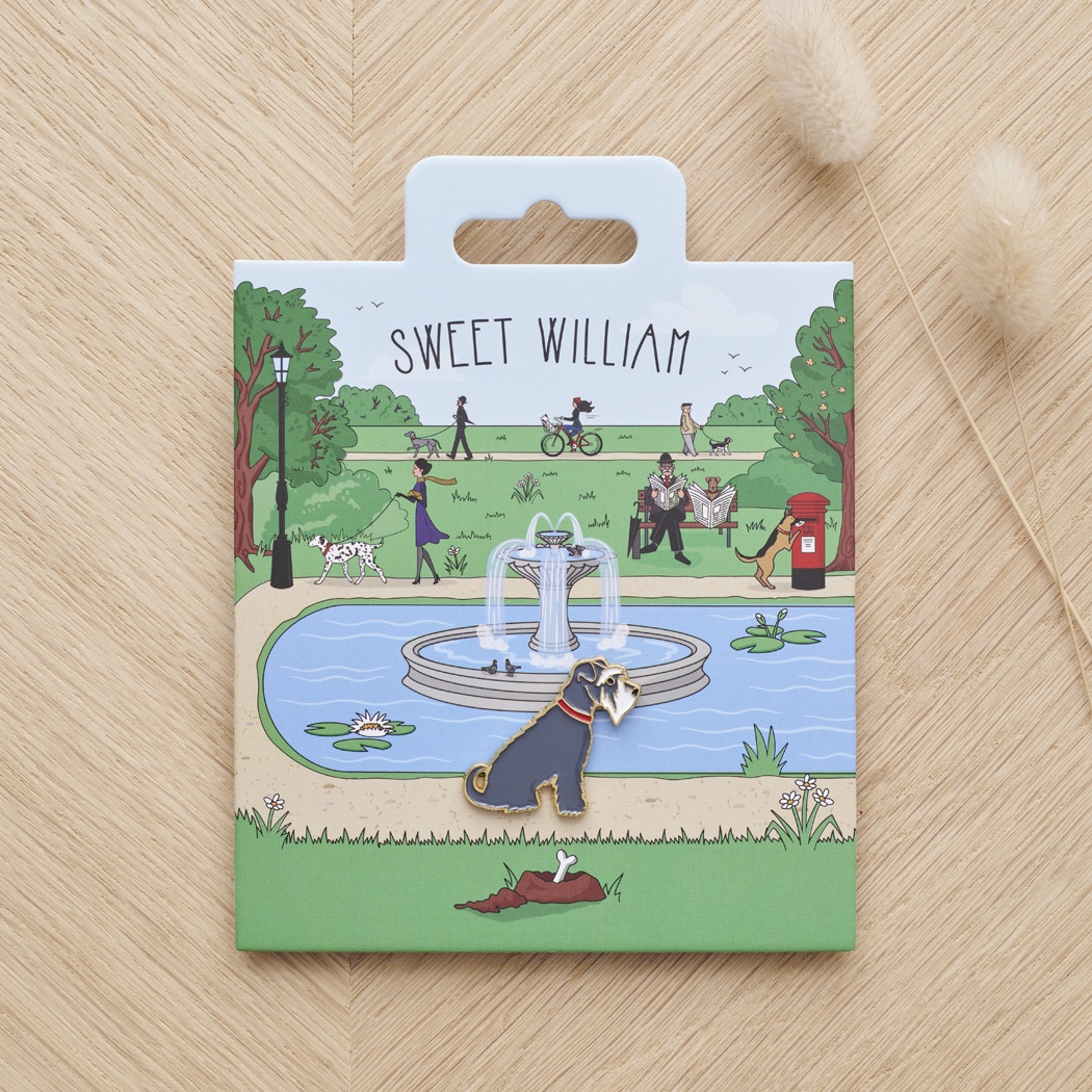 Schnauzer (Grey & White) Dog Pin
