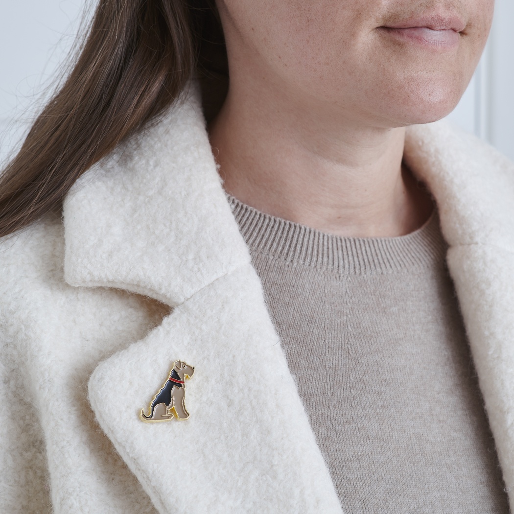 Airedale / Lakeland / Welsh Terrier Christmas Dog Pin