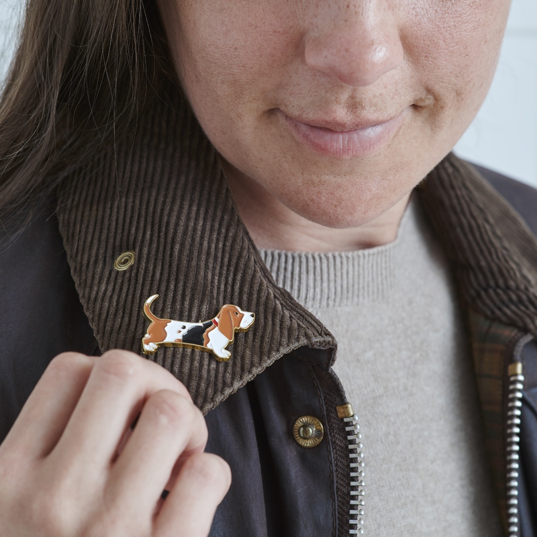 Basset Hound Christmas Dog Pin