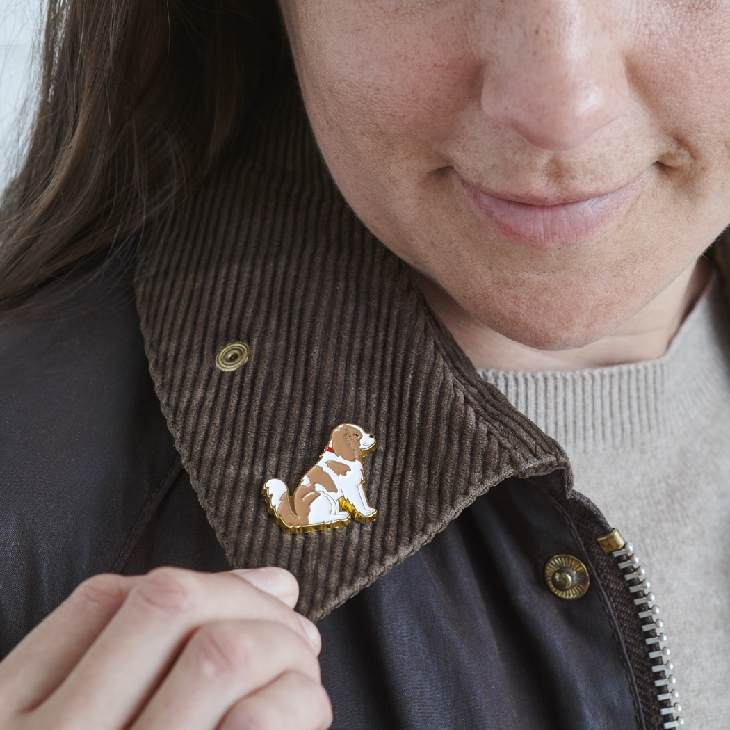 Cavalier King Charles Spaniel Christmas Dog Pin