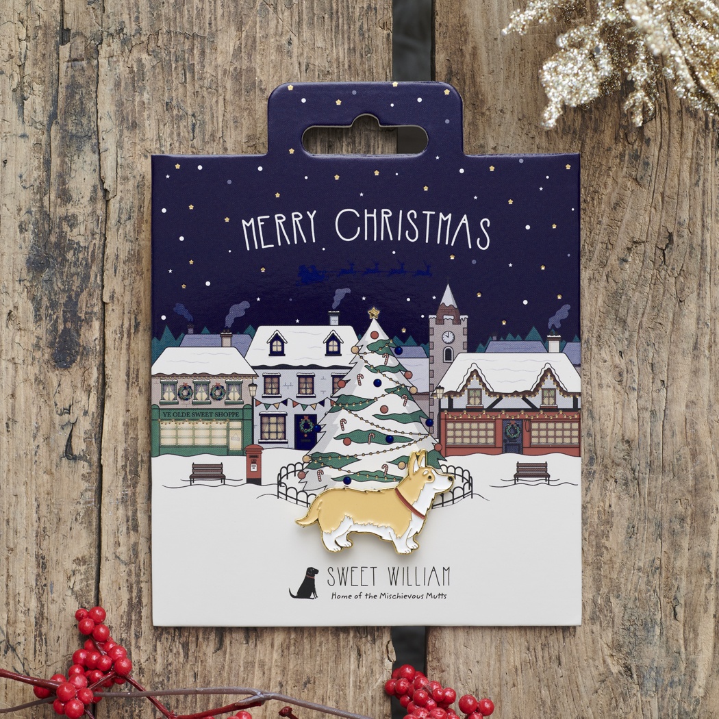 Corgi Christmas Dog Pin