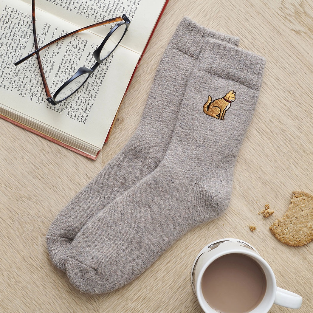Ginger Cat Wool Socks