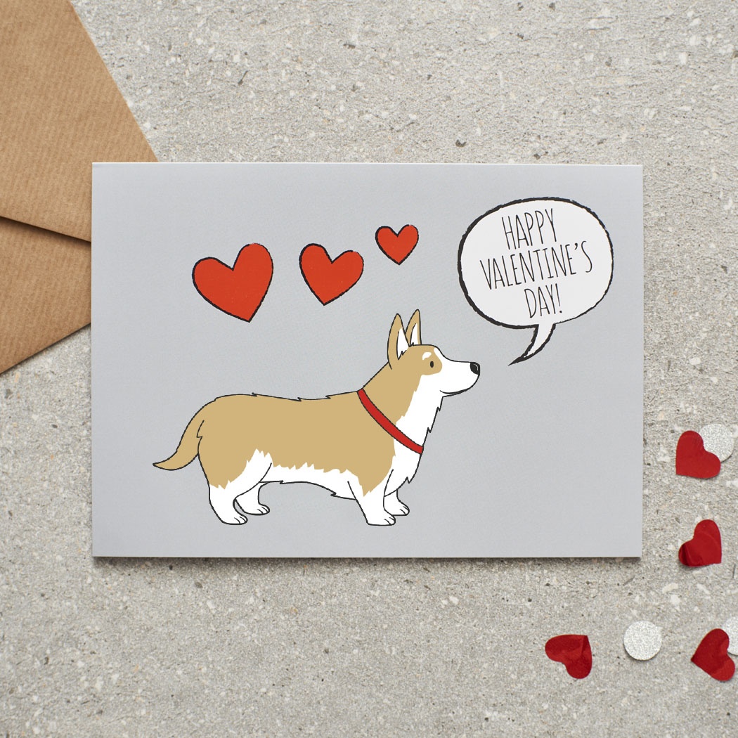 Corgi Valentine's Day Card