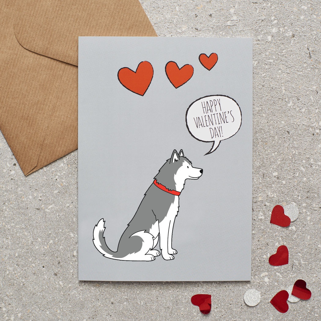 Husky Valentine's Day Card