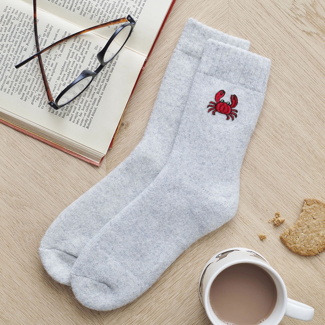 Coastal Crab Wool Socks