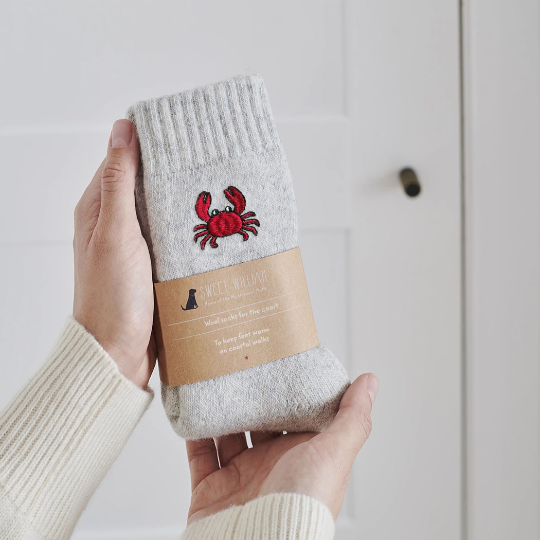 Coastal Crab Wool Socks