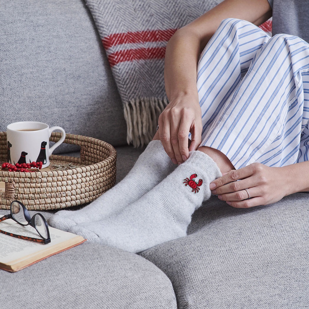 Coastal Crab Wool Socks