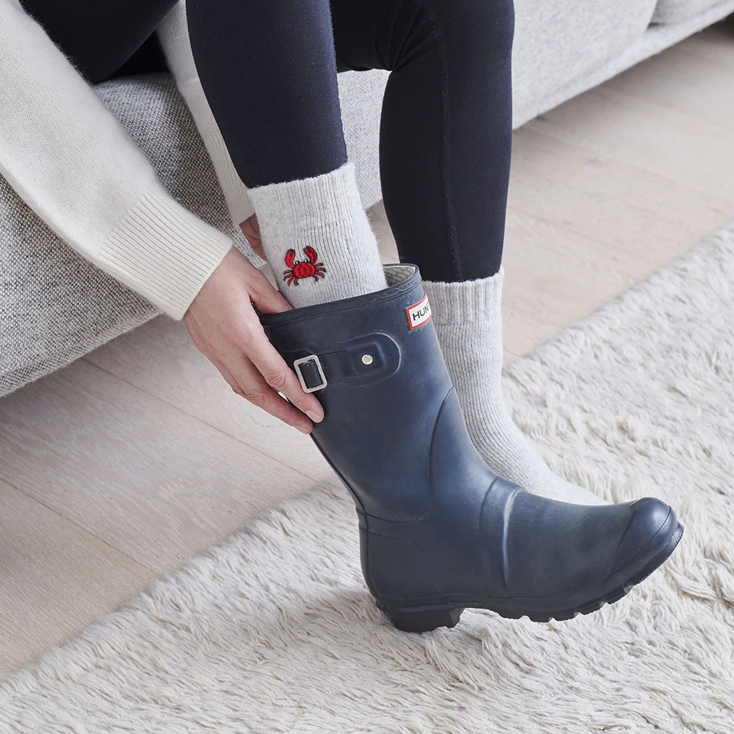 Coastal Crab Wool Socks