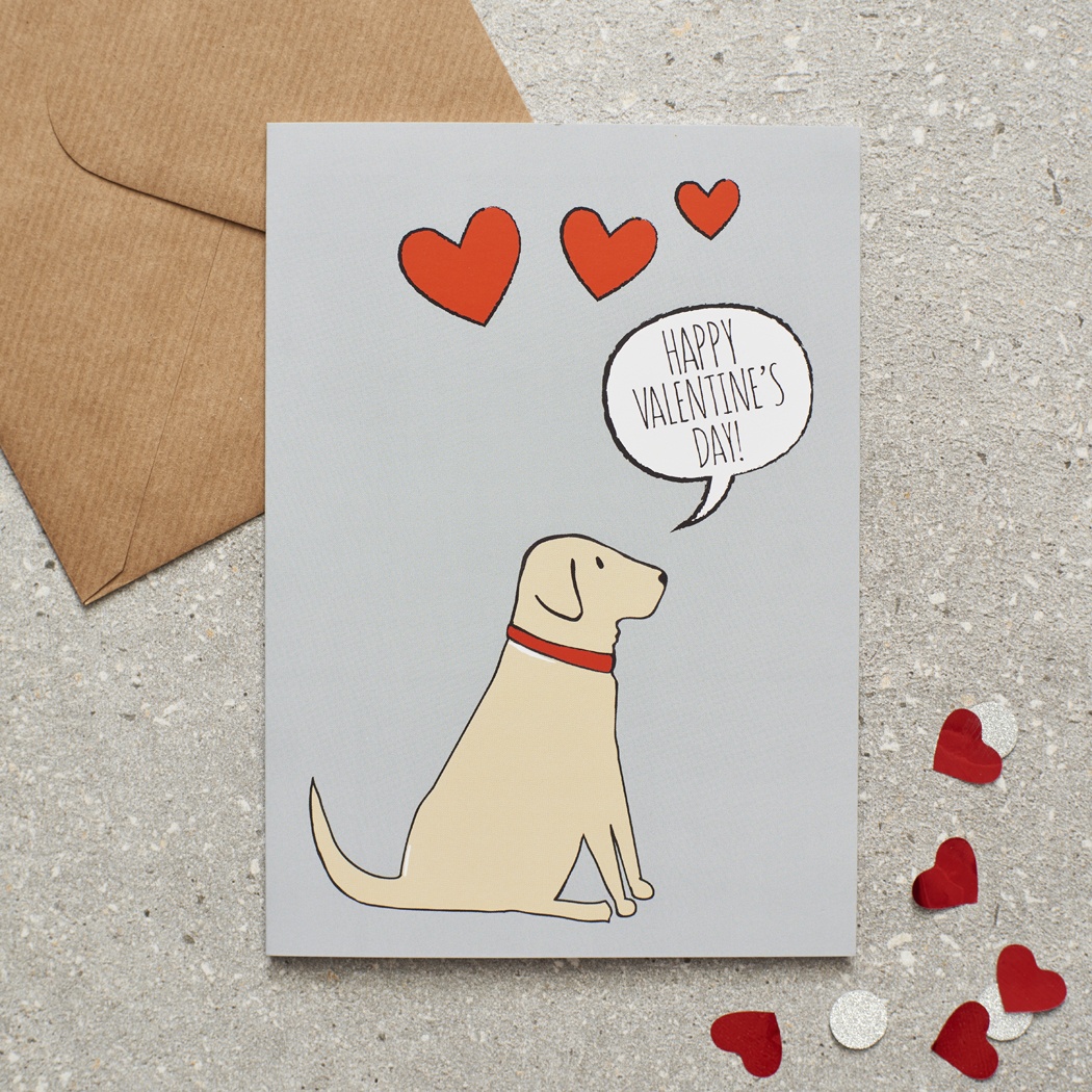 Yellow Labrador Valentine's Day Card