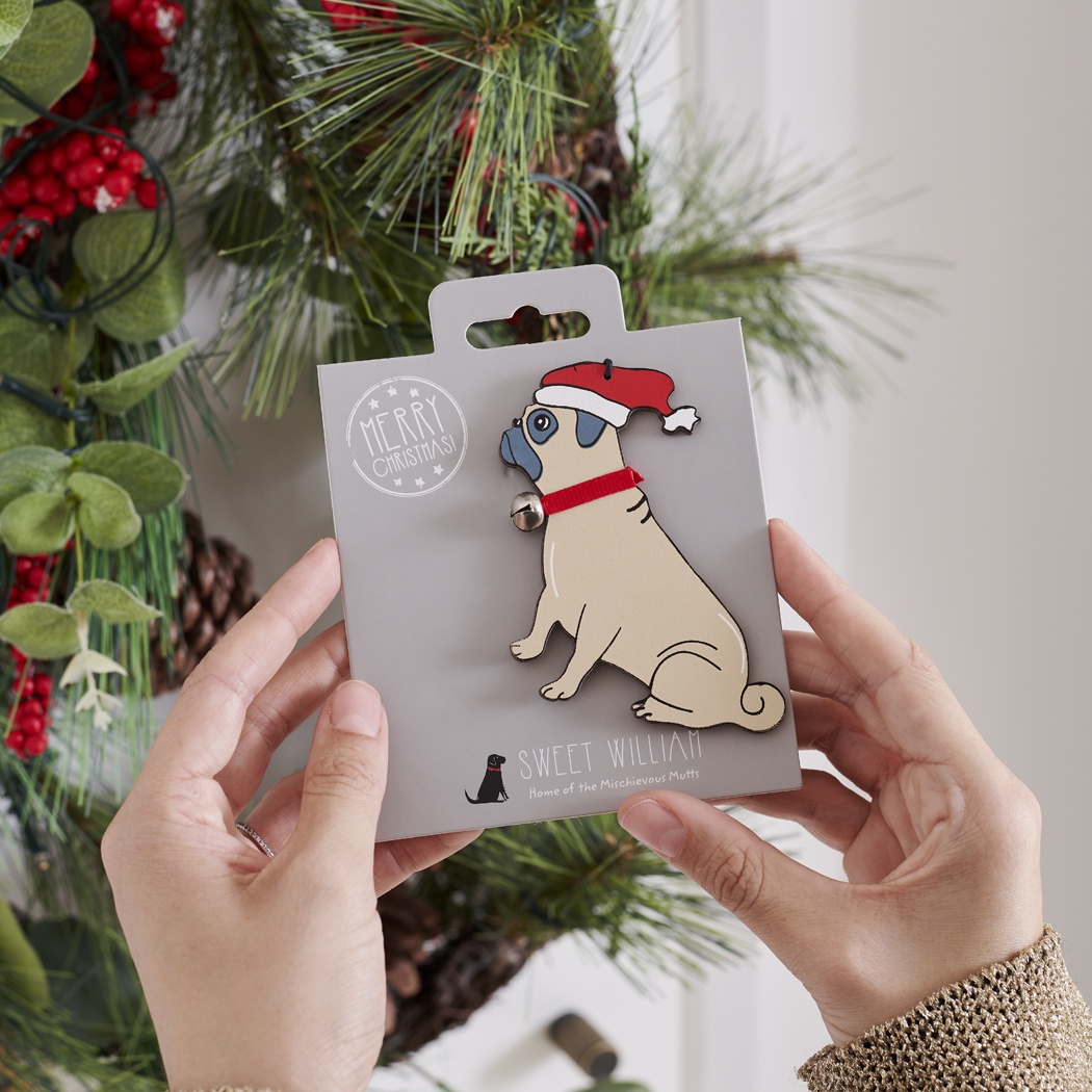 Pug dog Christmas Tree Decoration
