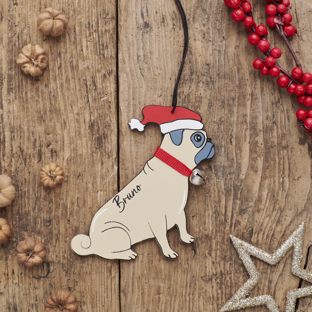 Pug dog Christmas Tree Decoration
