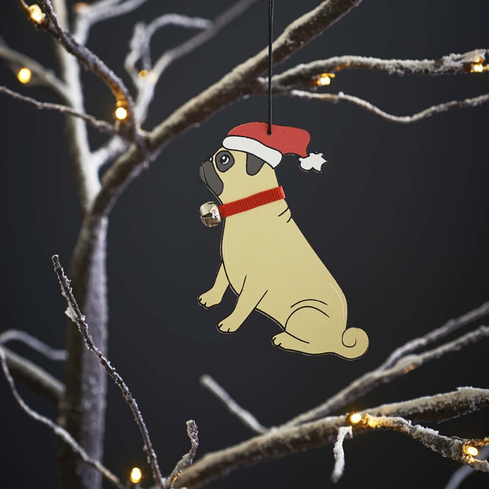 Pug dog Christmas Tree Decoration